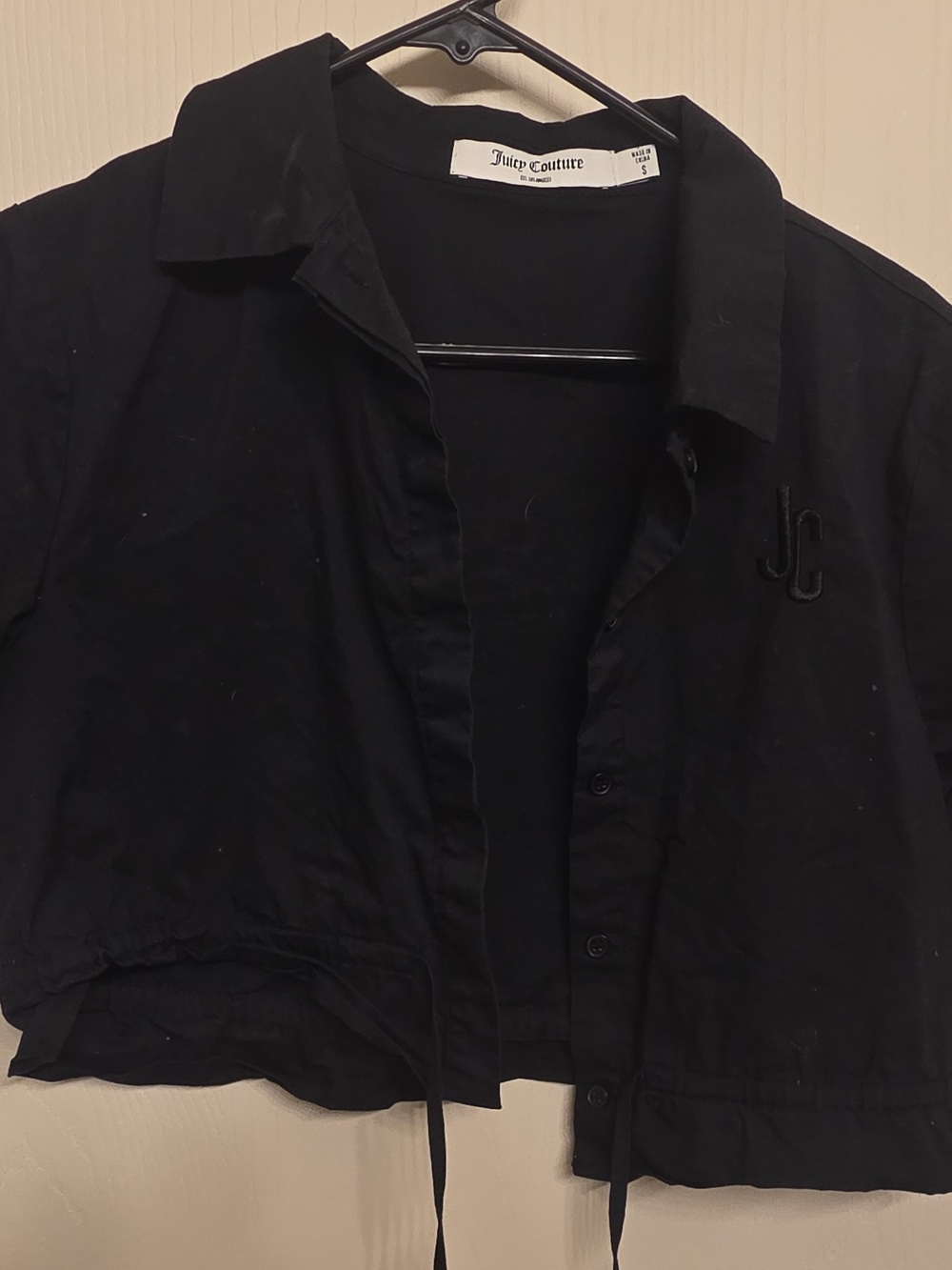 Juicy Couture Black Cropped Top with JC Embroidery